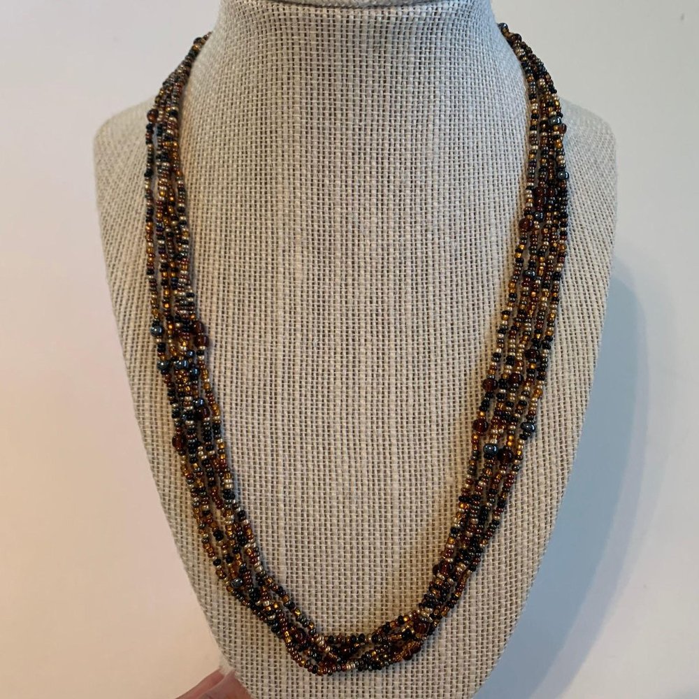 Premiere Designs Multi Strand Seed Bead Necklace